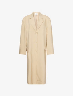 THE FRANKIE SHOP: Tribeca Single-Breasted Woven Long Coat