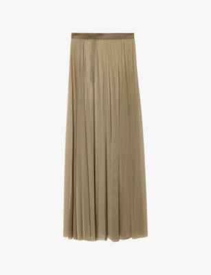 THE FRANKIE SHOP: Vallen Pleated Mesh Maxi Skirt