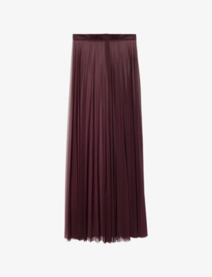 THE FRANKIE SHOP: Vallen Pleated Mesh Maxi Skirt