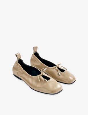 Alohas Womens Onix Beige Leather Rosalind Leather Ballet Flats Eur 40 / 7 Uk In Brown