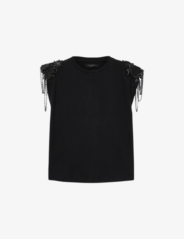 Shona Embroidered-Shoulder Cotton Top