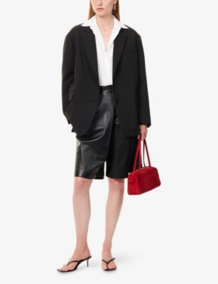 The Frankie Shop Womens Black Bea Single-breasted Stretch-woven Blazer In Black