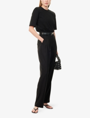 THE FRANKIE SHOP: Gelso Pleated Woven-Twill Trousers
