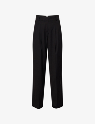 THE FRANKIE SHOP: Gelso Pleated Woven-Twill Trousers