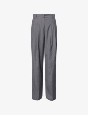THE FRANKIE SHOP: Gelso Pleated Woven-Twill Trousers