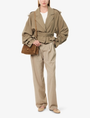 THE FRANKIE SHOP: Gelso Pleated Woven-Twill Trousers