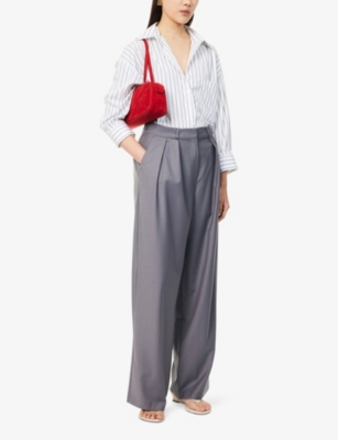 THE FRANKIE SHOP: Ripley Pleated Wide-Leg Wool-Blend Trousers
