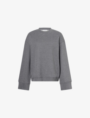The Frankie Shop Womens Dark Grey Melange Talia Relaxed-fit Jersey Sweatshirt