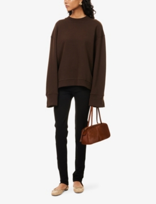 The Frankie Shop Womens Brown Talia Relaxed-fit Cotton-blend Sweatshirt In Brown