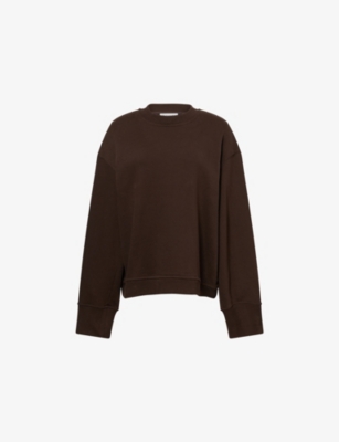 The Frankie Shop Womens Brown Talia Relaxed-fit Cotton-blend Sweatshirt In Brown
