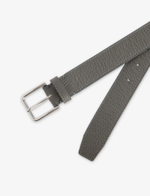 The Frankie Shop Womens Grey Toni Pebbled Leather Belt Xs In Gray