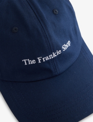 The Frankie Shop Womens Navy Logo-embroidery Cotton Baseball Hat In Blue
