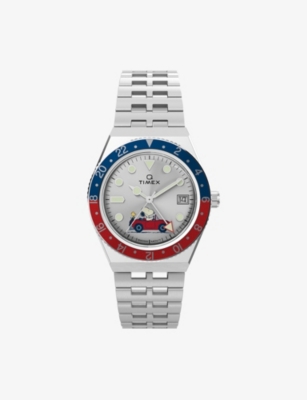 TIMEX: TW2W83300 Q GMT Peanuts Stainless-Steel Watch