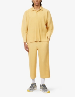 Issey Miyake Ns Dendrite Beige Monthly Colors: August Relaxed-fit Knitted Shirt In Yellow