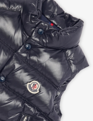 Moncler Navy Bernard Padded Shell-down Vest 6 Months-2 Year In Blue