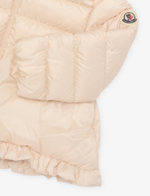Moncler Light Pink Odile Hooded Shell-down Puffer Jacket 6-36 Month In Neutral