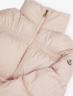 Moncler Jankas High-neck Shell-down Jacket 4-114 In Pink