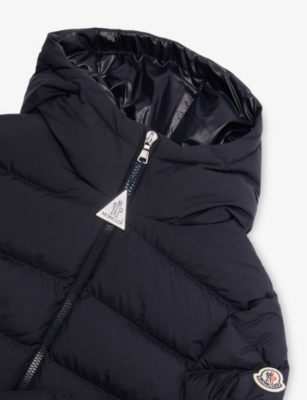 Moncler Navy Taidu Hooded Woven-down Jacket 4-14 In Blue