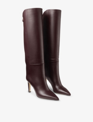 Jimmy Choo Alizze Ks 85 Boot In Deep Merlotleather In Burgundy