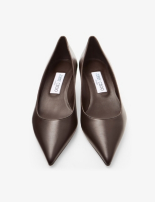 Jimmy Choo Amelia Pointed-toe Pumps In Brown