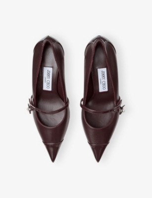 Jimmy Choo 65mm Aren Pearl-embellished Pointed-toe Pumps In Burgundy