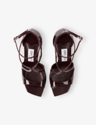 JIMMY CHOO: Azia 95 Patent Leather Sandals