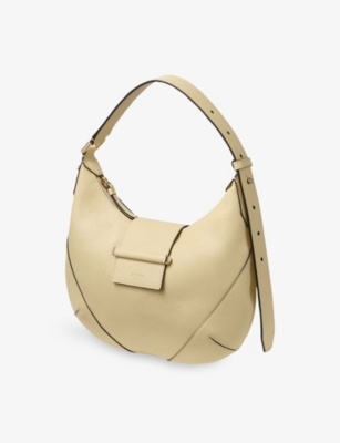 Jimmy Choo Womens Buttermilk/gold Bar Hobo Small Leather Shoulder Bag In Gold