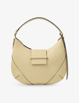 Jimmy Choo Womens Buttermilk/gold Bar Hobo Small Leather Shoulder Bag In Gold