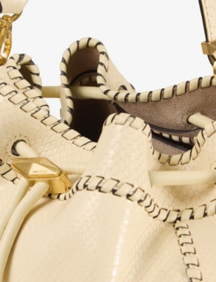 JIMMY CHOO: Cinch Medium Snakeskin-Embossed Leather Shoulder Bag