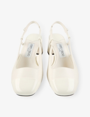 Jimmy Choo Womens Latte/latte Elisa 45 Leather And Patent-leather Slingback Courts Eur 40 / 7 Uk In Brown
