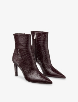 Jimmy Choo Womens Chocolate Frankie Ab 85 Leather Ankle Boots Eur 37.5 / 4.5 Uk In Brown