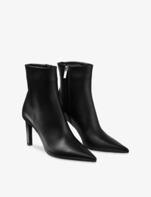Jimmy Choo Womens Black Frankie Ab 85 Leather Ankle Boots Eur 37.5 / 4.5 Uk In Black