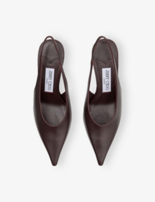 Jimmy Choo Isa 80 Leather Pumps In Deep Merlot In Burgundy