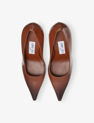 Jimmy Choo Ixia 95 Leather Pumps In Brown