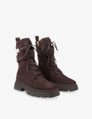 Jimmy Choo Womens Chocolate Noemi 45 Suede Ankle Boots Eur 38/5 Uk In Brown