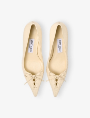 Jimmy Choo 50mm Scarlett Lace-up Pointed-toe Pumps In Yellow