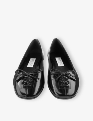 Jimmy Choo Scarlett Ballerina Black Soft Spazzolato Ballerina Flats Black 40 In Black