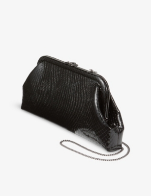 Jimmy Choo Skylar Snake-print Leather Clutch Bag With Jc Clasp In Multi