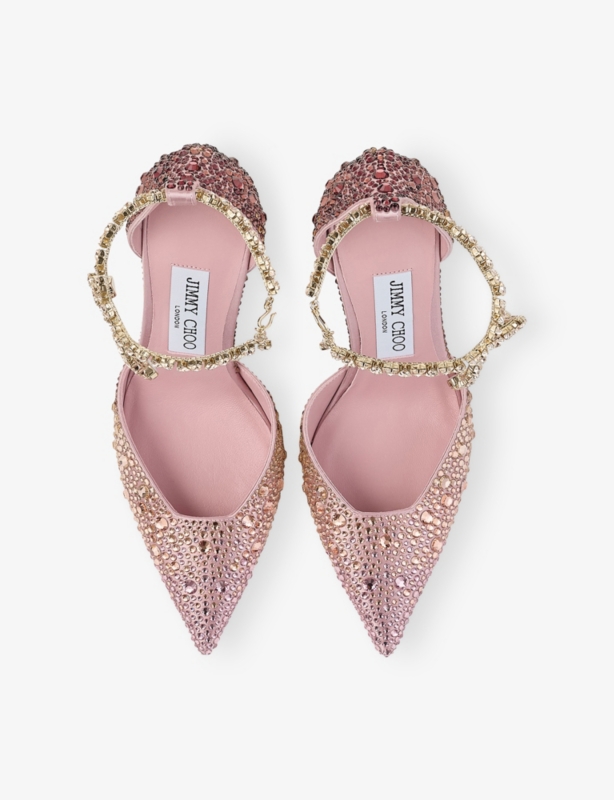 Stevie 100 Crystal-Embellished Satin Heels
