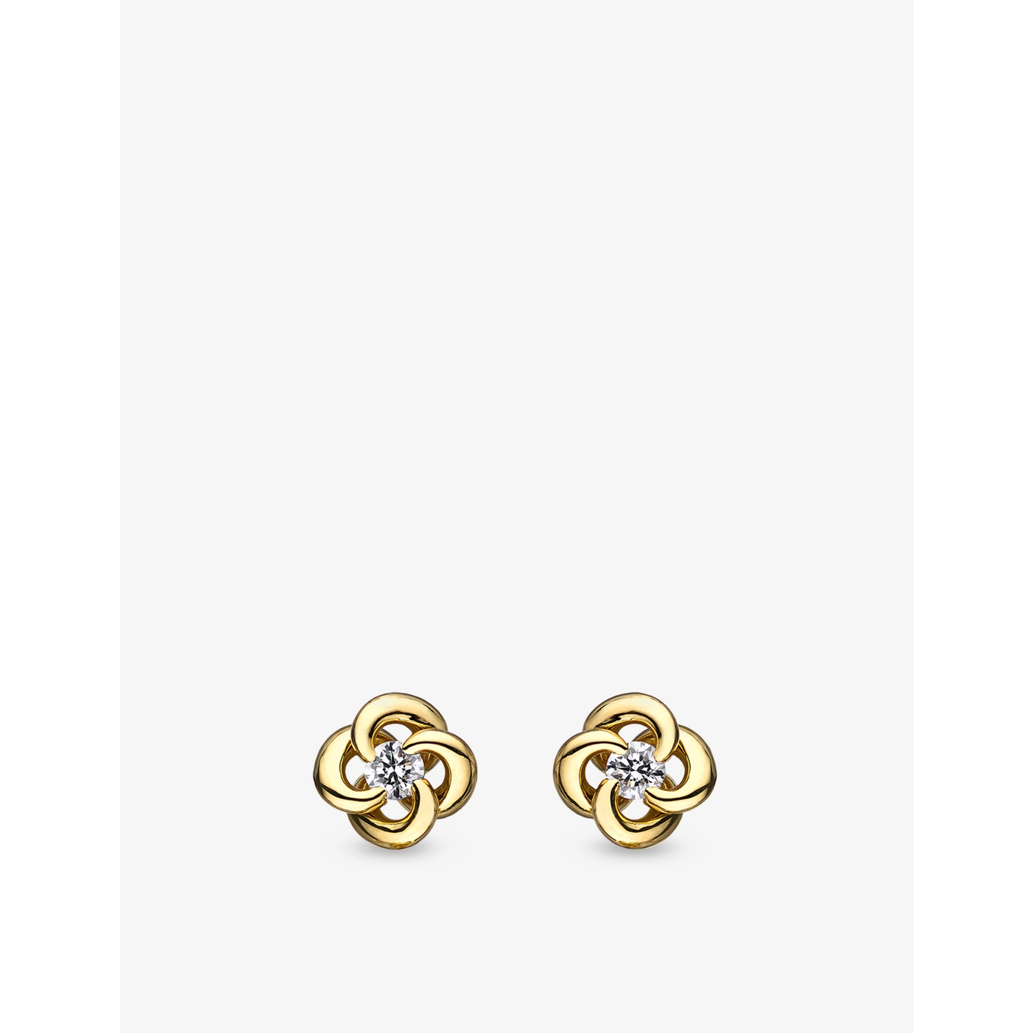 Shaun Leane Entwined Petal 18ct Yellow Gold and Diamond Stud Earrings