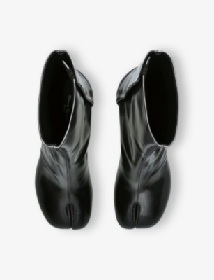 Maison Margiela Tabi Bicolor Leather Ankle Boots In Gray