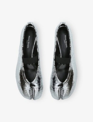 Maison Margiela Broken Mirror Effect Ballet Flats In Silver