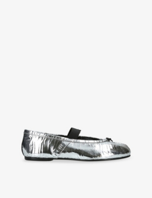 Maison Margiela Broken Mirror Effect Ballet Flats In Silver