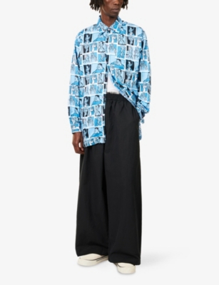 THRIFTY TOWEL: Graphic-Print Long-Sleeve Woven Shirt