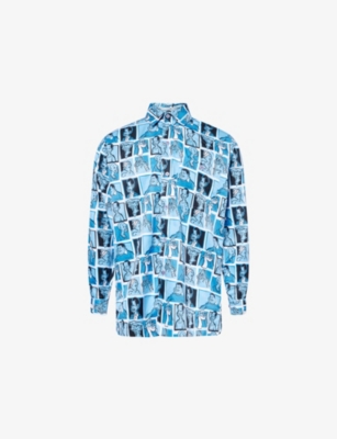 THRIFTY TOWEL: Graphic-Print Long-Sleeve Woven Shirt