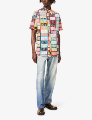 THRIFTY TOWEL: Graphic-Print Short-Sleeve Cotton Shirt