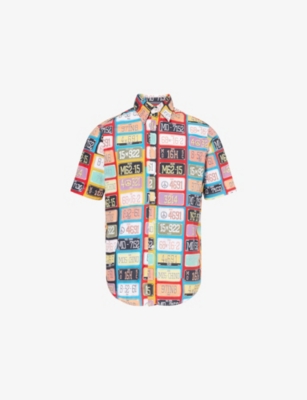 THRIFTY TOWEL: Graphic-Print Short-Sleeve Cotton Shirt