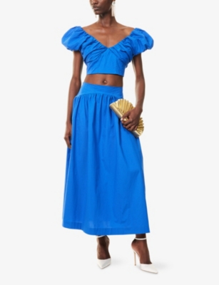 SISTER JANE: Cropped V-Neck Stretch-Woven Top