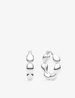 SIF JAKOBS: Goccia Cerchietto Piccolo Rhodium-Plated Sterling-Silver Hoop Earrings