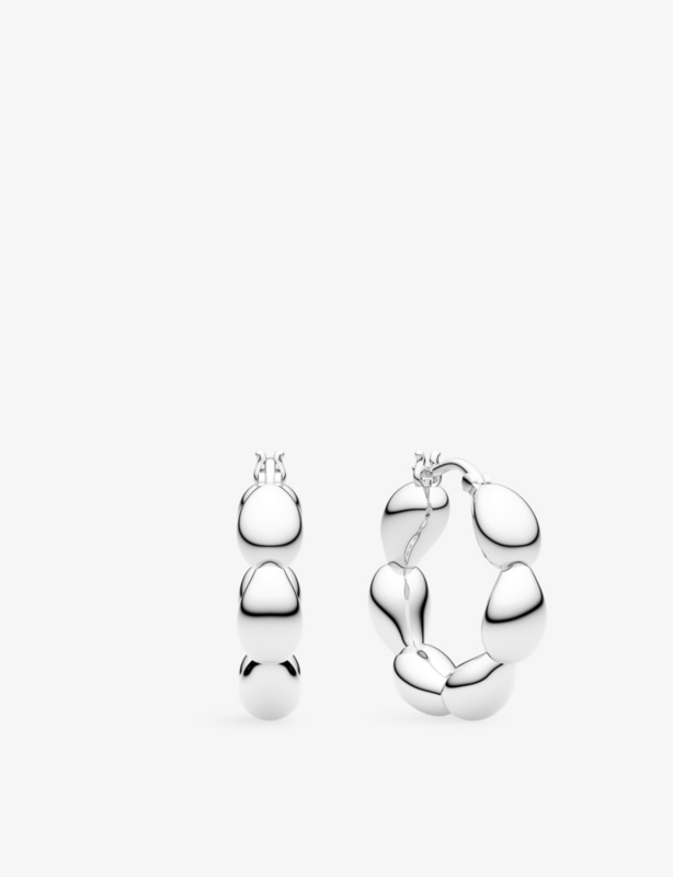 Goccia Cerchietto Piccolo Rhodium-Plated Sterling-Silver Hoop Earrings